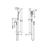 Nero Bianca / Celia Shower and Rail Matte Black